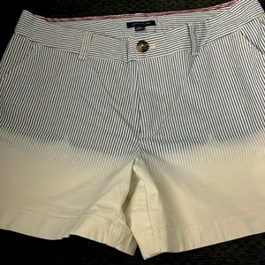 Tommy Hilfiger size 10 blue and white pin stripe shorts